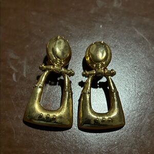 Elegant Unsigned Gold-Toned Clip-On Earrings!